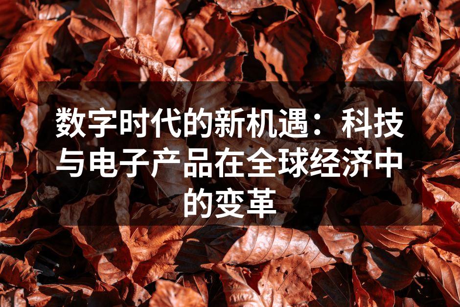 数字时代的新机遇：科技与电子产品在全球经济中的变革